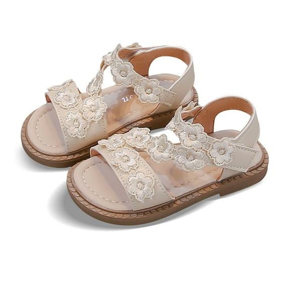 HUANBAI Girls Fashion Sandals With Bow Design Adjustable Straps For Toddler Kids Casual Outdoor Spring Summer Fall 2-2.5 Years