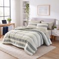 thumbnail image 2 of Regency Heights 7-Piece Comforter Sets, Reversible Striped Comforter Set for Dorm, Lightweight All Season Bedding Set with Pillow Shams,Queen, Neutral, 2 of 10