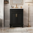 thumbnail image 4 of Harper & Bright Designs 24" Small Bathroom Vanity with Sink, Black Bathroom Cabinet Freestanding with Adjustable Shelf , Modern Bathroom Storage Cabinet with Soft Closing Doors for Small Space, 4 of 13
