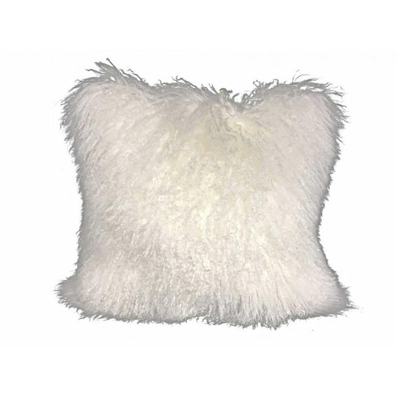 Bright White Tibetan Lamb Pillow