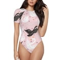 thumbnail image 1 of Fotbe Swan And Flowers2 Body de Mujer con Cuello Redondo y Mangas Cortas, Sin Mangas Ajustado, Suave, Cómodo y Básico-X-Large, 1 of 7