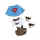 thumbnail image 5 of Ropa de peluche perfke Para muñecas 15 a 17 cm traje de perro sombrero azul, 5 of 9