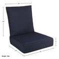 thumbnail image 6 of Lavish Home 24x24 Outdoor Patio Chair Cushion with Sun and Water-Resistant Removable Cover (Navy), 6 of 11