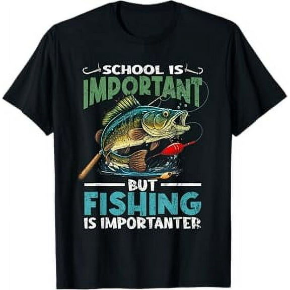 Funny Fishing For Boys Kids Youth Fish Saying Bass Fisherman T-Shirt