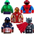thumbnail image 2 of Sudadera Marvel Hulk Spider-Man Capitán América Vengadores Suéter Dibujos Animados Top Cremallera Ropa para Niños 100cm, 2 of 2