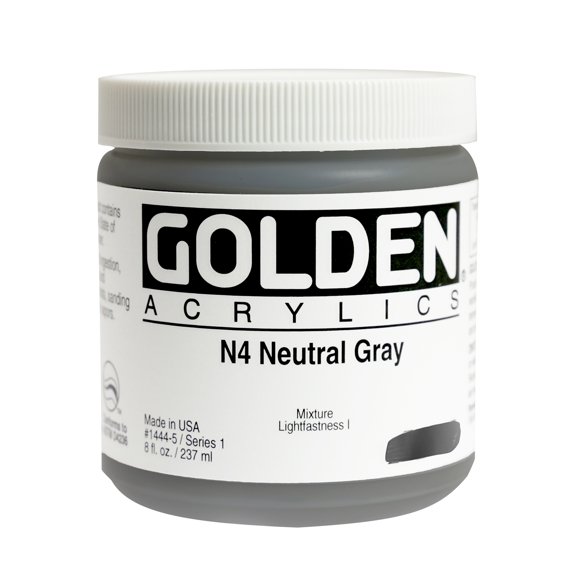 Golden� Acrylique pour Corps Lourd, 8 Oz., Gris Neutre N4