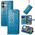thumbnail image 2 of Funda Cartera FOXDOCK para iPhone 17 , Flip PU con Relieve de Gatos y Perros, Tarjetero y Soporte, 2 of 6