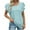 Light Blue, variant on Fesfesfes Athletic Tops for Women Fashion Womens Short Sleeve Summer Solid Color Casual Top Pullover T-shirt Raglan Shirt Women XL(US:10)