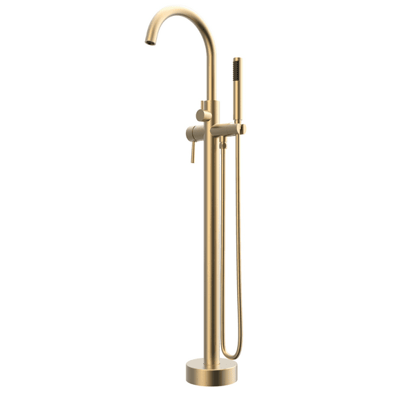 Contemporary High Flow Freestanding Gooseneck Tub Faucet