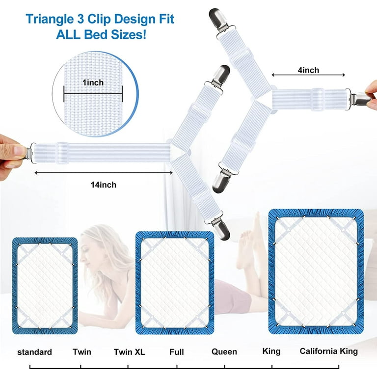 JBYAMUS Bed Sheet Straps, Easy to Install Sheet Straps, Fitted Sheet C
