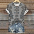 thumbnail image 5 of Aobny Sexy Tops for Women Going Out Plus Size Gray T-Shirt Western Crew Neck Short Sleeve T-Shirt, 5 of 6