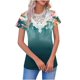 thumbnail image 3 of TaTaai Spring Floral Print Pullover Top for Women, V Neck Short Sleeve Blouse with Sheer Panel Inserts, Casual Loose Fit Shirt for Daily Outfits & Work Gift, 3 of 5