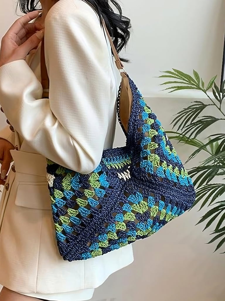 Straw Hobo Bags for Women Vintage Shoulder Bag Everything Tote Bag Designer Beach Bag Holiday Work Everyday Summer