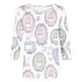 thumbnail image 6 of Easter Shirt for Women Watercolor Eggs And Floral Graphic Tunic Three Quarter Sleeve Crewneck Soft Stretch Fabric Festival Apparel Gift For Women, 6 of 6