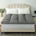 thumbnail image 2 of Queen Size Mattress Topper Gray Luxury Shredded Foam Filling Mattress Topper with Elastic band, 2 of 8