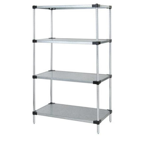 

4-Shelf Galvanized Steel Solid Shelving Unit - 18 x 36 x 74 in.
