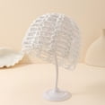 thumbnail image 2 of Hair Cap Hollow Out Sequin Mesh Handmade Polyester Breathable Elastic Lightweight Styling Wrap Accessory Women Adult, White, 2 of 3