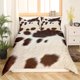 thumbnail image 2 of Juego de cama de piel de vaca marrón y beige, 2 piezas para niños., 2 of 8