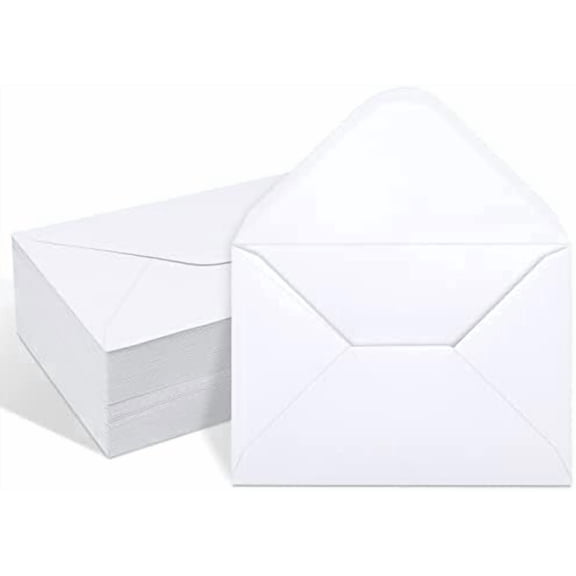 100 Pack Premium 4×6 White Contour Flap Envelopes – Wet-Adhesive Seal A4 Envelopes | Ideal for Wedding Invitations, Engagement Announcements, RSVP Cards & Special Occasion Mailings