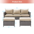 thumbnail image 5 of CHYVARY 3-Piece Patio Sofa Set Rattan Outdoor Furniture Set Three-Seat Sofa Ottomans Suiting Backyard, Poolside and Patio,Sand, 5 of 6