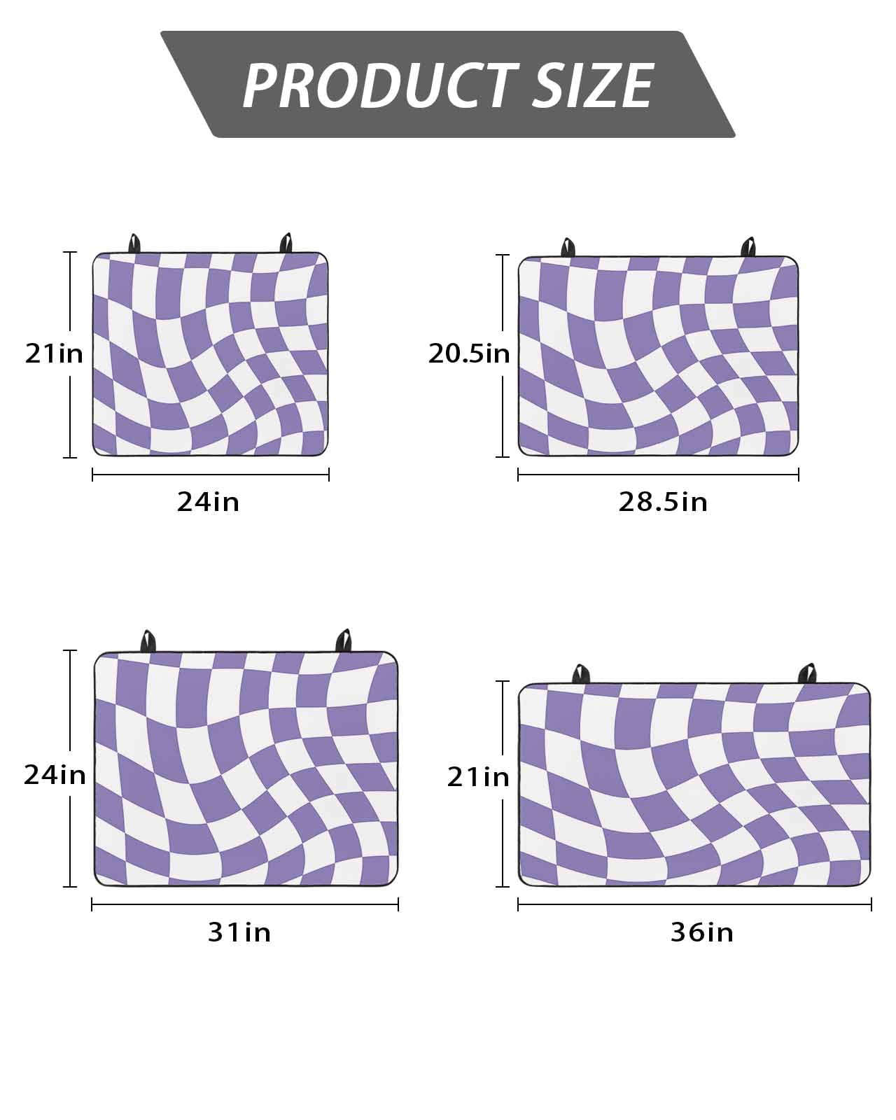 Stove Top Covers for Electric Stove, Purple White Checkered Glass Stovetop Cover Protector, Modern Irregular Geometric Induction Cooktop Protector Oven Mat for Kitchen Countertop 24"x21"