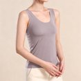 thumbnail image 6 of IUYRTFE Women's Sleeveless Round Neck Tank Top Stretch Fitted Basic Camisole for Layering and Daily Wear, 6 of 7