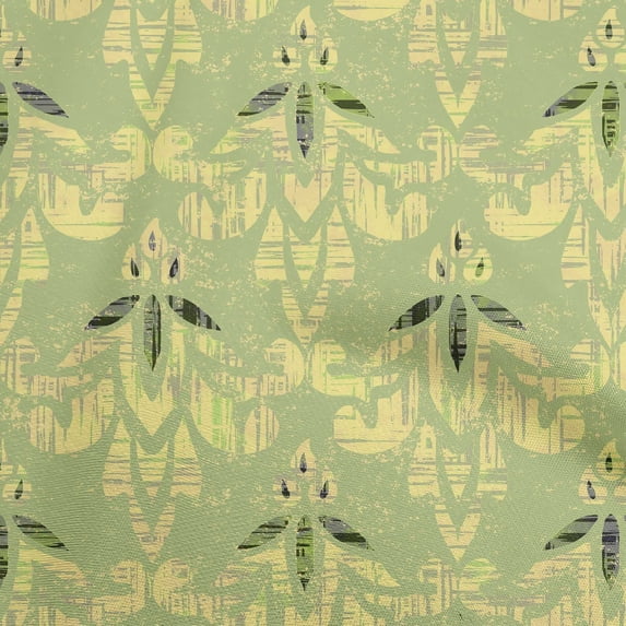 oneOone Georgette Viscose Light Green Fabric Damask Sewing Fabric By The Yard Printed Diy Clothing Sewing Supplies 42 Inch Wide