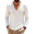 thumbnail image 5 of StSilkitty Men's Long Sleeve T-Shirts Lightweight Casual V Neck Pullover Tees Tops Fall Comfy Breathable Shirts, 5 of 5