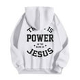 thumbnail image 3 of Christian Hoodies for Men 2025 There Is Power In The Name Of Jesus Hoodie Hooded Sweatshirt with Pockets Pullover, 3 of 7
