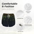 thumbnail image 4 of Pofeuu Luxury golden sparkle Print Women's Athletic Shorts Running Workout Shorts Tummy Control Quick Dry Gym Shorts with Pockets Double layer sports shorts-Small, 4 of 7