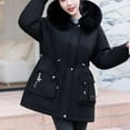 thumbnail image 6 of Fashion Winter Warm Hooded Coats for Womens Plus Size Casual Loose Solid Color Pocket Zippered Reversible Long Coat, 6 of 6