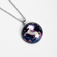 thumbnail image 4 of Starry Unicorn Glass Circular Pendant Necklace - Women's Jewelry, 4 of 5