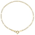 thumbnail image 2 of 10K Yellow Gold 2mm Diamond Cut Hollow Fiagro Link Bracelet / Anklet 9 Inches, 2 of 3