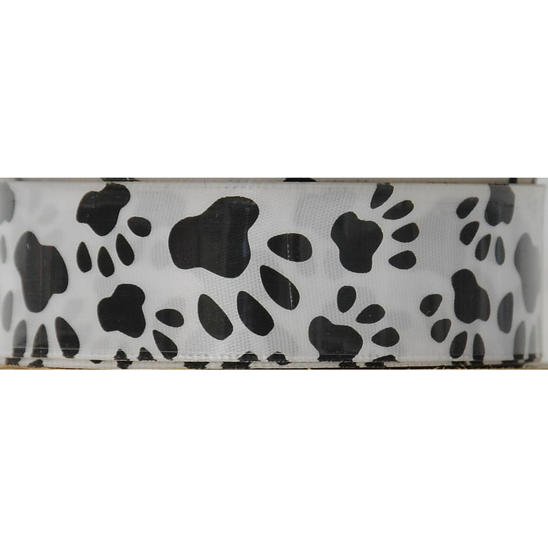 2.5 Paw Print Bone Ribbon: Lt Beige/Black - 10Yds (RGA114801) – The Wreath  Shop