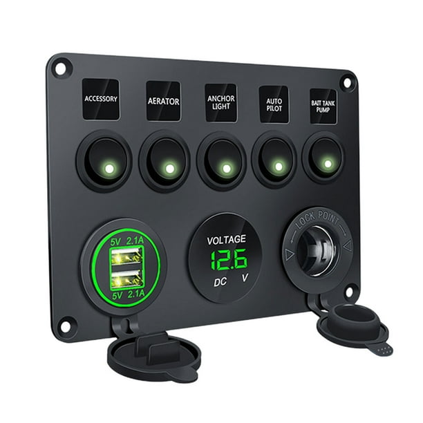 Disyuntor de 5 bandas, panel LED, Panel de interruptor de palanca Digital para coche, ATV, caravana Ehuebsd Accesorios para autos y motos