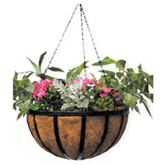 72187 14 in. Wrought Iron Traditional Hanging Basket, Black - Walmart.com