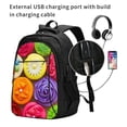 thumbnail image 2 of Wukai Brightly Colored Cupcakes Travel Laptop Backpack: Business Water-Resistant Bag with USB Charging Port, Ideal College Backpack for Men & Women, 2 of 6