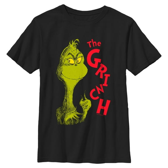 Boys The Grinch Mean One Face T Shirt