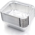 thumbnail image 1 of Bandejas de aluminio para parrilla, bandejas recogegotas, bandeja para parrilla, cazuela - paquete de 125 bandejas desechables de papel de aluminio, adecuadas para hornear, asar, cocinar,, 1 of 7