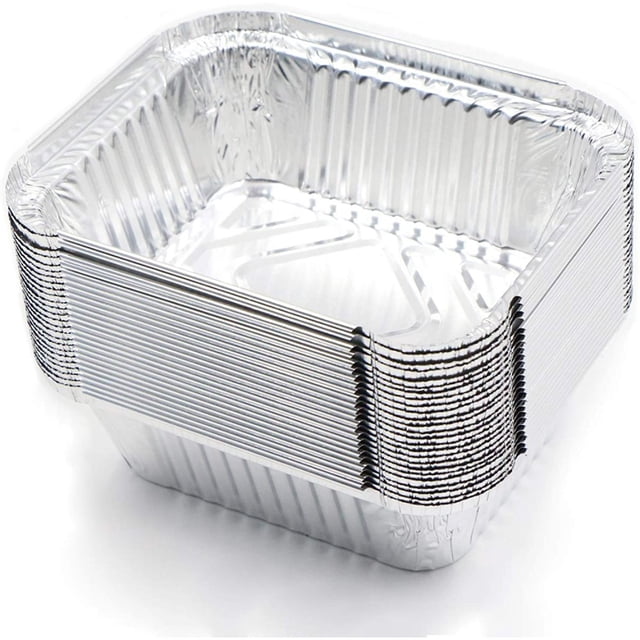 Sartenes de aluminio resistentes, utensilios de cocina desechables para cocinar y hornear, ideales para asar al aire libre, reciclables, aptas para horno hasta 300 grados Celsius, aptas para
