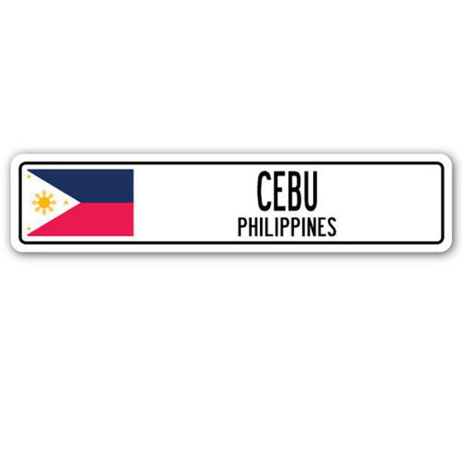 PHILIPPINES Street Sign Filipino flag city country road wall gift CEBU