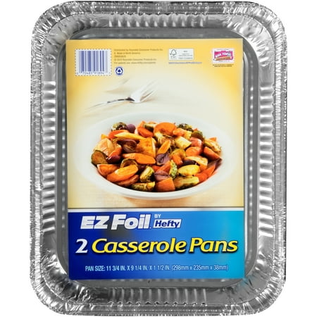 Hefty EZ Foil Disposable Casserole Pans with Lids, 2 Count | EstoreInfo