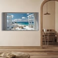 thumbnail image 6 of Ocean Beach Window Canvas Wall Art - Summer Coastal Seascape Picture Landscape Canvas Prints, Horizontal Tropical Sea Paintings Artwork for Home Decor, 6 of 7