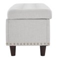 thumbnail image 6 of Zimtown 43'' Ottoman with Storage Organizer, Footstool with Flip-up Lid, Bench for Footrest and Seat Linen for Entryway, Coffee Sofa Beside Table Home Decor Furniture, off White, 6 of 21