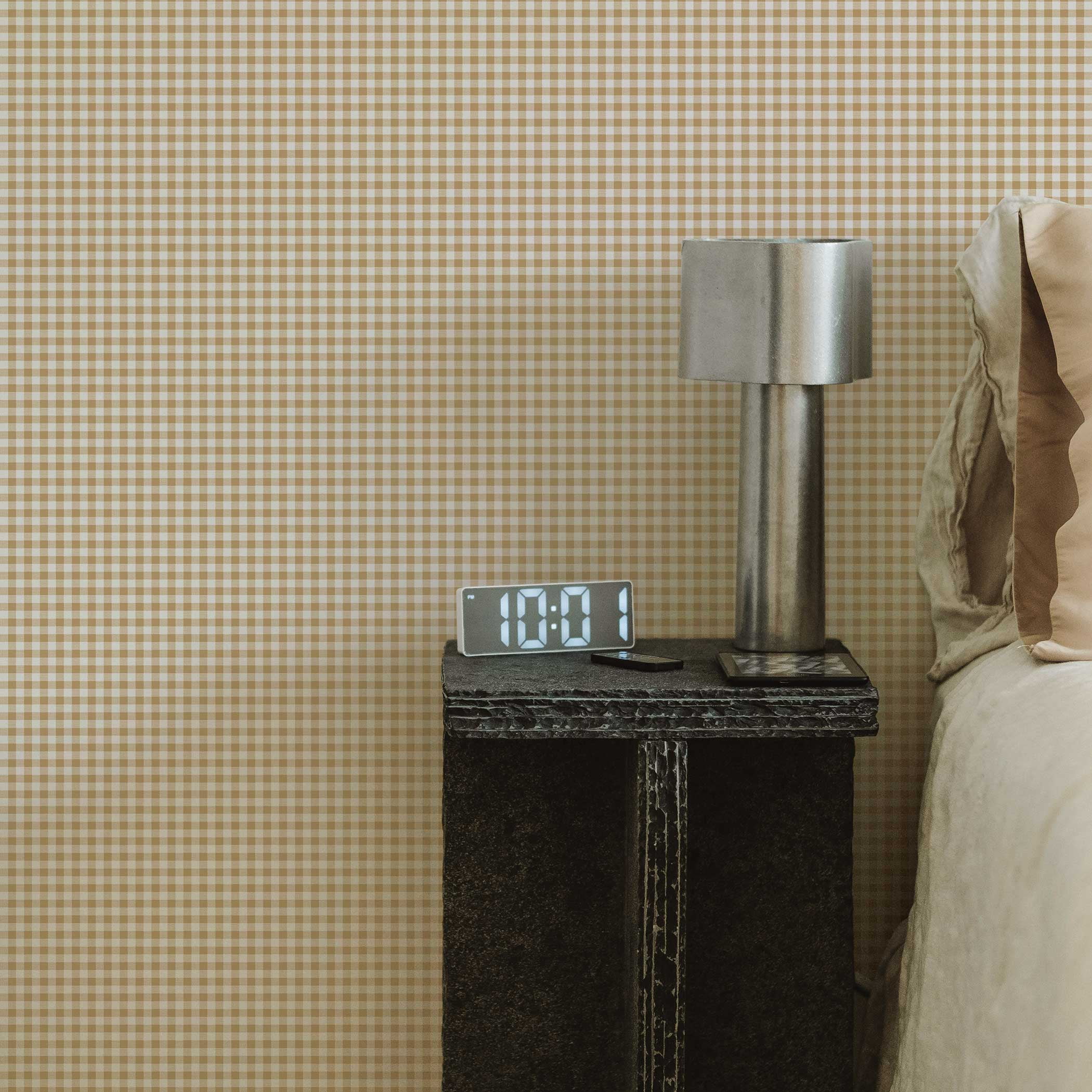 Tempaper Gingham Check Golden Saffron Removable Peel and Stick Wallpaper, 20.5" x 16.5'
