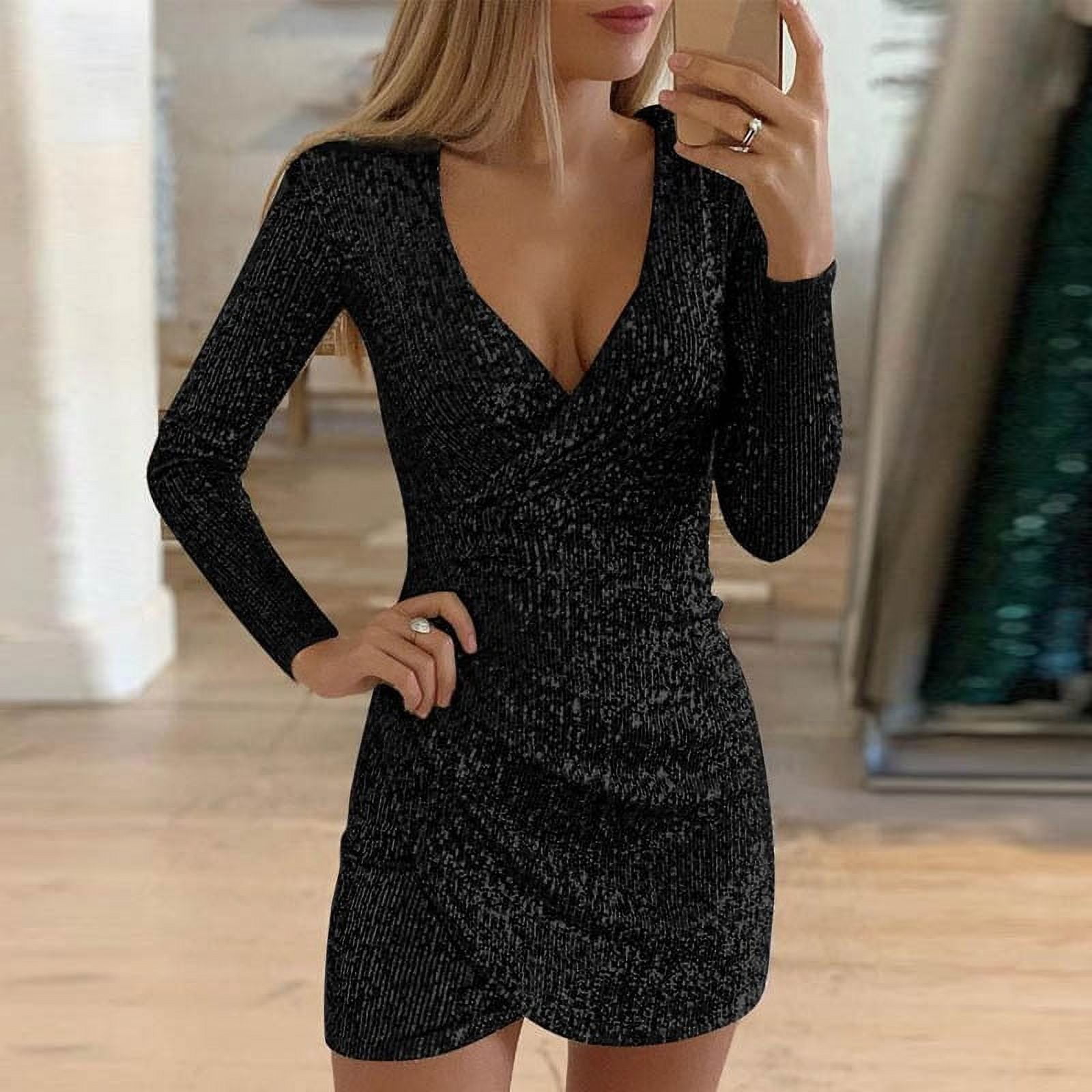 glitter black dress