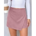 thumbnail image 3 of PRETTYGARDEN Fall Mini Skirts for Women Trendy High Waisted Asymmetrical Knit Suede Skirt Shorts Cute Y2k Outfits, 3 of 9