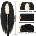thumbnail image 6 of 22 Inch Synthetic Curly Wig Long Deep Wave Lace Wigs for Black Women Fake Scalp Natural Crimps Curls Lace Front Wig Pre Plucked Curly #1B, 6 of 8
