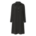 thumbnail image 4 of Women Spring Summer Casual Solid Color Lapel Button Long Shirt Dress, 4 of 5
