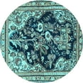 thumbnail image 1 of Ahgly Company Indoor Round Persian Light Blue Traditional Area Rugs, 8' Round, 1 of 4